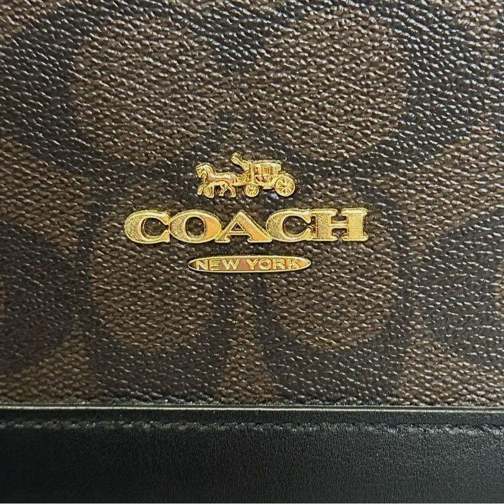 Coach F27584 Signature Dome Satchel Brown Black Gold Hardware - Picture 10 of 10